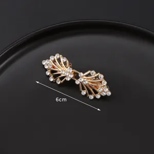 Gold rhinestone scarf clip elegant collar brooch wedding dress decorative accessory 6cm