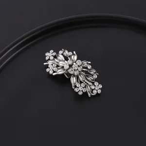 Antike silberne Strass Blumen Brosche Schal Clip exquisite Kristall Tuch Schnalle Accessoire
