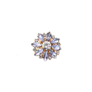 Decorative rhinestone flower metal button crystal luxury suit shirt sweater chic button.