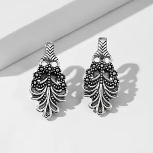 Vintage Antique Silver Hollow Shawl Clips Cardigan Sweater Clips Scarf Pins Jewelry