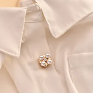 Koreanischer Stil Legierung Künstliche Perle Manschettenknöpfe Herren Damen Business Hochzeit Hemd Dekorativer Knopf Schmuck