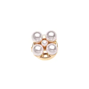 Perlen Hemd Manschettenknöpfe Gold vierblättriges Kleeblatt Brosche elegante Accessoires