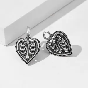 Fibbia per sciarpa cuore argento vintage clip per scialle retrò accessori per gioielli