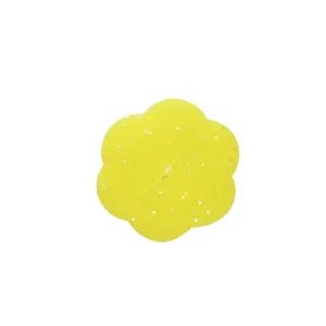 Yellow silicone flower sink strainer hair catcher drain cover for kitchen bathroom utility use.