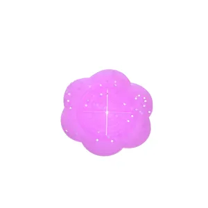 Purple silicone flower sink strainer hair catcher with cross slit drainage hole for bathroom.