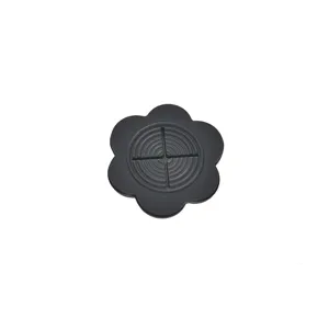 Black flower shape silicone clothing tightener shirt clip knot buckle daily wear accessory detail view.