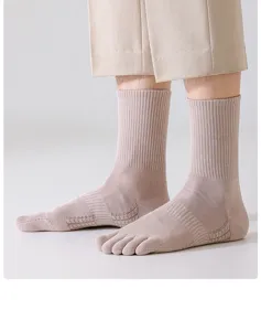 Calcetines dedos algodón hombre, cómodos calcetines cinco dedos con suola antideslizante diaria.