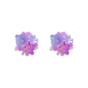 Colorful flower shirt buttons, cute resin floral cuff decorative set for women apparel.