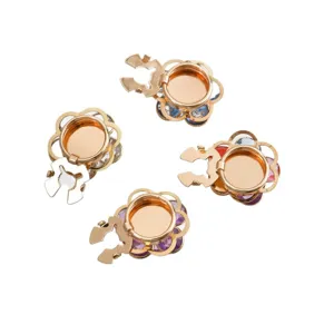 Crystal camellia flower cufflinks elegant shirt suit collar pins decorative scarf buckles