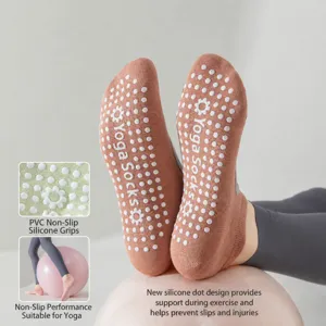 Calcetines de yoga antideslizantes para mujer de algodón transpirable pilates