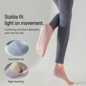 Calcetines de yoga antideslizantes para mujer algodón pilates fitness deporte con empuñadura