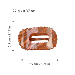 Flat shell hair claw clip for women, stylish brown acrylic hair accessory with secure grip.