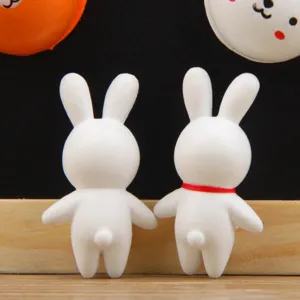 Mini figurine coniglio bianco PVC micro paesaggio DIY decorazione giardino soprammobile giocattolo
