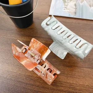 Acryl Marmor quadratische Haarklammer stilvolle rutschfeste Haarspange für Damen Alltag
