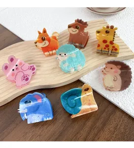 Süße Tier Acryl Haarklammer Set, Cartoon Haargriffe Haarschmuck für Damen und Mädchen.
