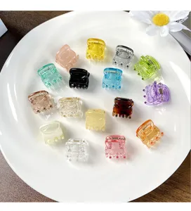 Colorful mini hair claw clips set, sweet candy color cute small hair accessories for women.