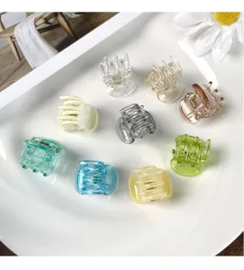 Mini candy color hair claw clips transparent small shark clips cute hair accessories for women