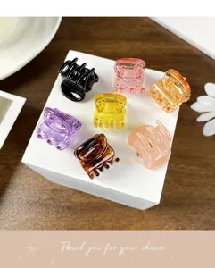 Candy color mini hair claw clips set cute small shark clips versatile cute hair accessories