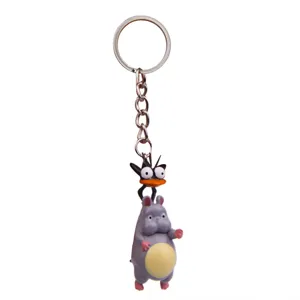 Leuke anime figuur metalen sleutelhanger schattige muis en vogel beeldje tas hanger accessoire