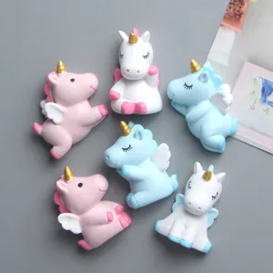 6 süße Einhorn Kühlschrankmagnete Set, Harz Tier Figur Cartoon magnetische Aufkleber für Deko.