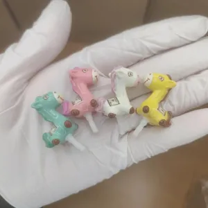 Cute cartoon pony resin 3.5mm dust plug, colorful phone accessory charm for audio jack.