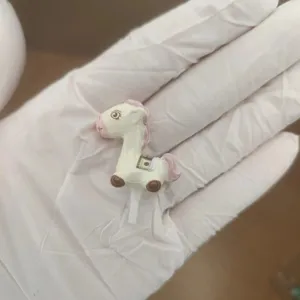 Cute white horse resin 3.5mm dust plug for phone headphone jack accessory lovely design.