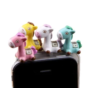Resin Cartoon Pony Headphone Jack Plug Cute Phone Dustproof Plug Portable Audio Port Protector Mobile Phone Accessories
