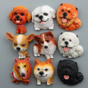 Leuke 3D hars hond koelkastmagneten detail, diverse puppy beeldjes modellen voor thuis.