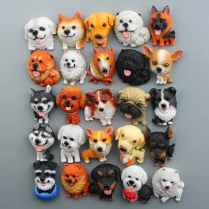 Leuke 3D cartoon hond hars koelkast magneten set schattige puppy dier sticker decor.