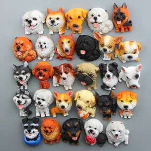 Schattige 3D hars hond koelkastmagneet assortiment, cartoon dieren puppy figuur decor.