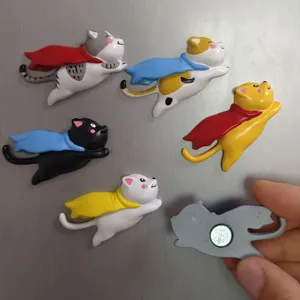 Süße Superhelden Katze Kühlschrankmagnete Set, Harz Magnetaufkleber für Küche Wohnkultur.