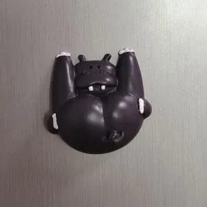 Lustiger Cartoon Nilpferd Kühlschrankmagnet süß Tier Harz Magnetaufkleber Wohndekoration