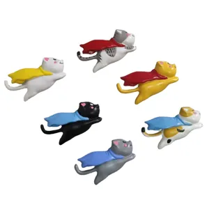 Süße fliegende Superhelden Katzen Figuren Set, bunte Cartoon Tier Dekoration für Zuhause.