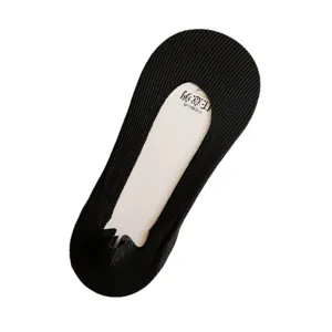 Women ice silk boat socks invisible anti-slip shallow mouth summer short socks black