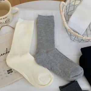 Calze donna cotone righe verticali tubo medio autunno inverno calzini lavorati a maglia