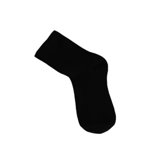 Black cotton mid-tube socks casual daily wear soft breathable simple solid color cozy women sock