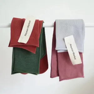 Korean style rolled cuff ribbed mid-tube cotton socks detail view, candy colors, soft.
