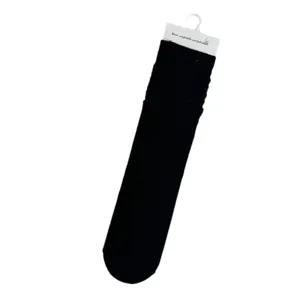 Women's Fall Winter Cotton Slouch Socks Solid Color Vertical Striped Long Crew Socks JK Uniform Style Fashion Hosiery