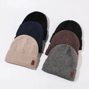 Herren Winter warme Strickmütze dicke thermische Wollmütze für Outdoor Radfahren Kälteschutz