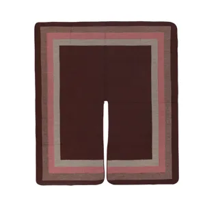 Women's knitted cape poncho autumn winter warm shawl with geometric border design detail view
