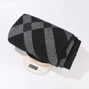 Classic plaid winter scarf soft warm fringe shawl versatile black gray fashion wrap