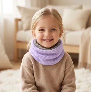 Scaldaorecchie collo invernale per bambini, morbida sciarpa lavorata a maglia per freddo intenso.
