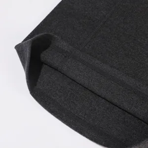 Dark grey winter cycling face mask detail, wool warm neck warmer fabric close up view