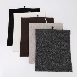 Thermal knitted neck warmer with drawstring, winter outdoor windproof cozy neck gaiter.