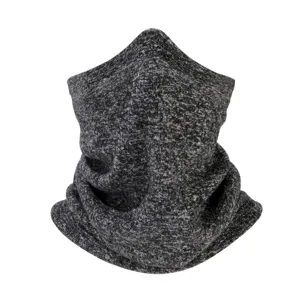 Winter Warm Neck Gaiter Thick Ribbed Knit Neck Warmer Windproof Face Mask For Men Women Outdoor Sports Polyester Scarf
