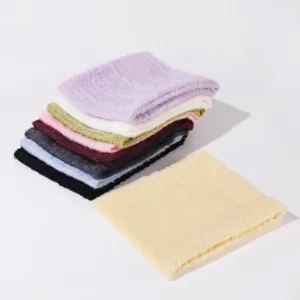 Calentador de cuello de felpa grueso estilo coreano invierno cálido bufanda esponjosa antiviento mujer