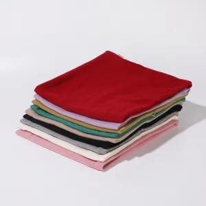Automne hiver fin double couche Tencel foulard couleur unie col amovible detail vue