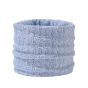 Calentador de cuello de felpa suave estilo coreano, bufanda de invierno gruesa a prueba de viento.