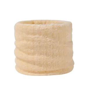 Cuello de pelo sintético para mujer, bufanda tubular de felpa suave y gruesa contra el frío.