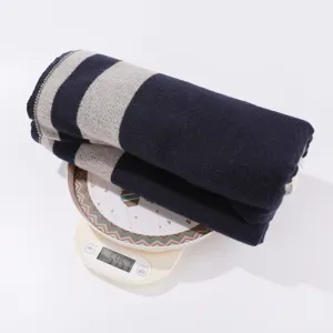 Thickened striped imitation cashmere scarf shawl detail, cozy winter travel cape accessory.